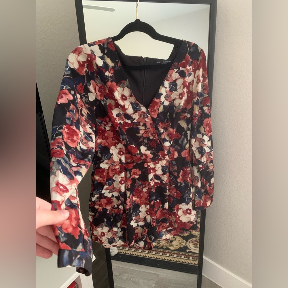 Cute Floral Long Sleeve Romper